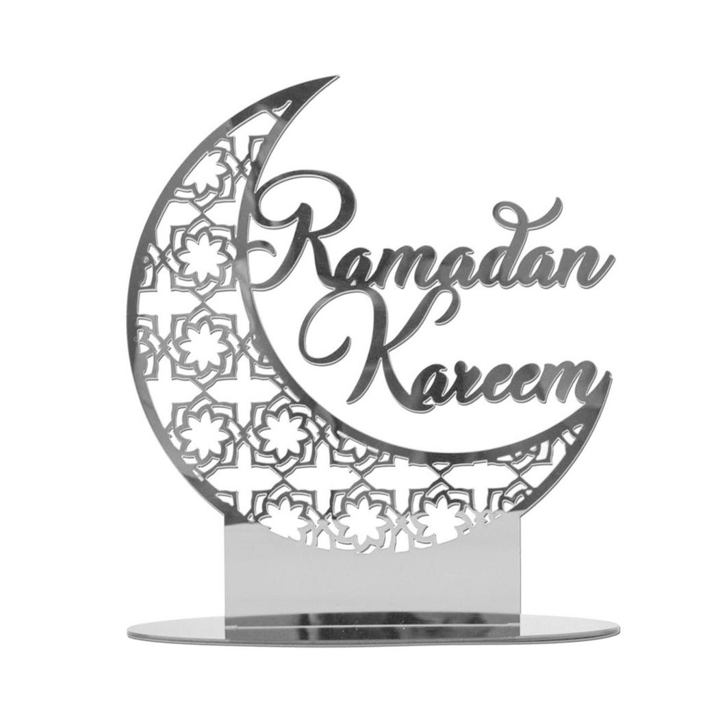 Stylish Acrylic Eid Desktop Ornament Eye-catching Festival Decoration Ramadan Tabletop Decor for Islam Muslim Families