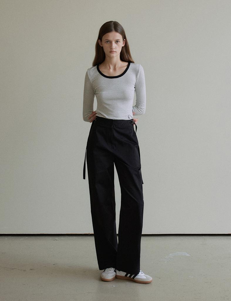 THEELO D-Ring Strap Slacks (Black)