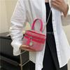 Chic Minimalist Handbag For Women Stylish Fall Bucket Bag With Chain Strap In Black Gray Silver