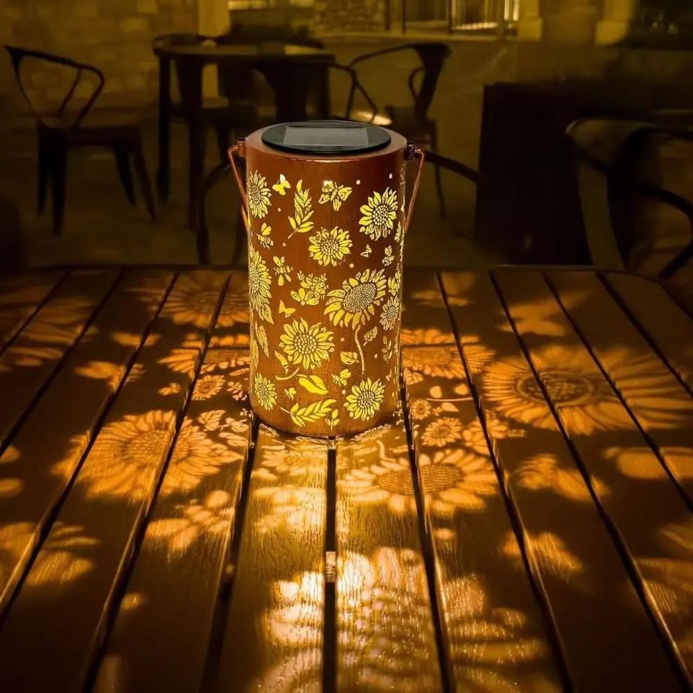 Sunflower Light and Shadow Light Waterproof Outdoor Light Solar Powered for Night Pathway Lawn Garden Patio Decor Lighting