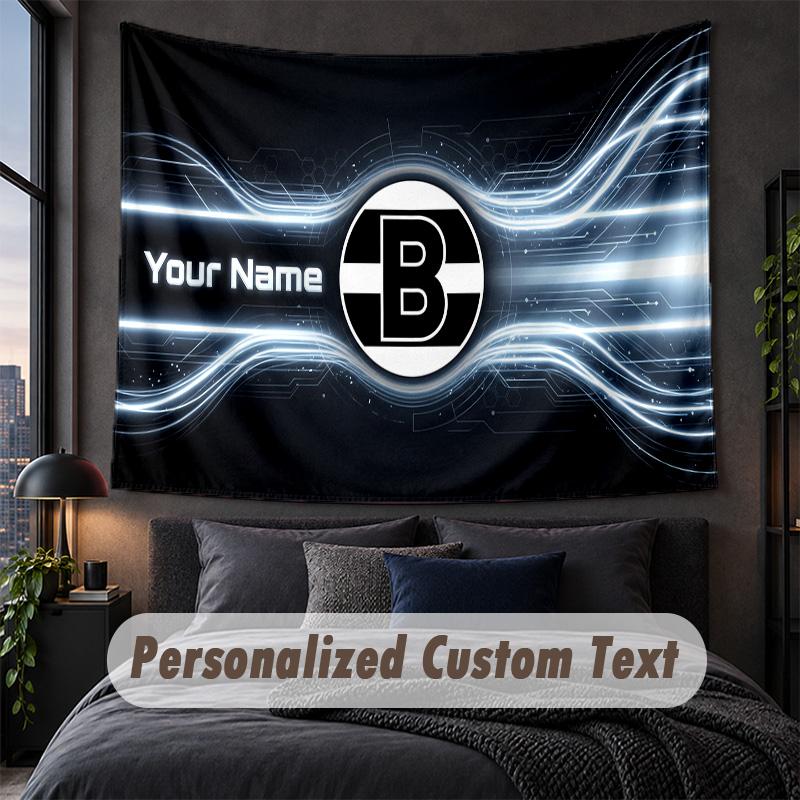Custom Name Text Tapestry,Borussia Mönchengladbach Decorative Wall Hanging, Background Tapestry For Home Bedroom