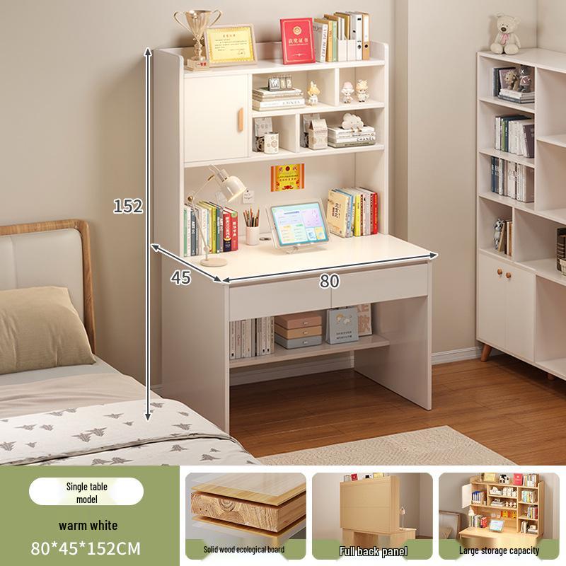 Modern Computer Desk with Bookshelf & Storage for Home, Office, Bedroom & Study Room