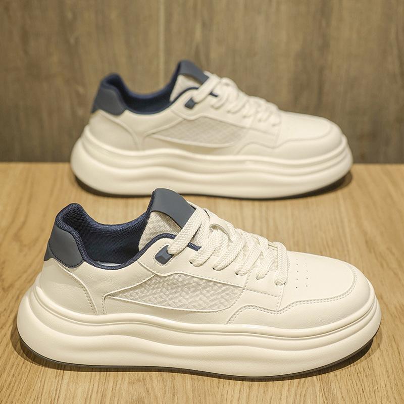 

Весенняя мужская обувь 2025 новая спортивная и повседневная обувь корейская версия студенческая модная обувь на толстой подошве повседневная белая обувь трендовая обувь 44