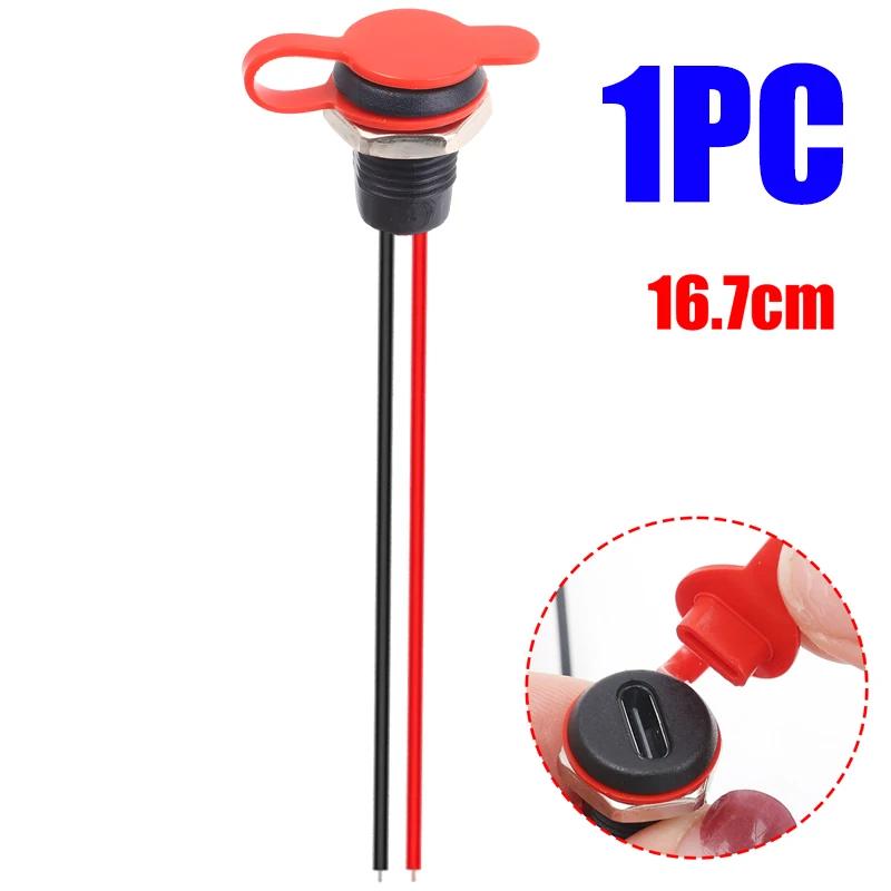 

5/1pcs Type-C Female Chassis 2 Pin Type-C Female Socket USB Connector Waterproof Jack Female Charging Port with Card Buckle