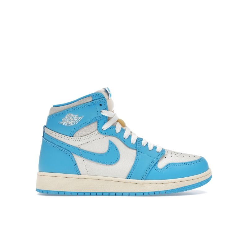 

Air Jordan 1 Retro High OG GS UNC Reimagined Kids Sneakers Blue Dark-Powder-Blue Sail FD1437-402 40