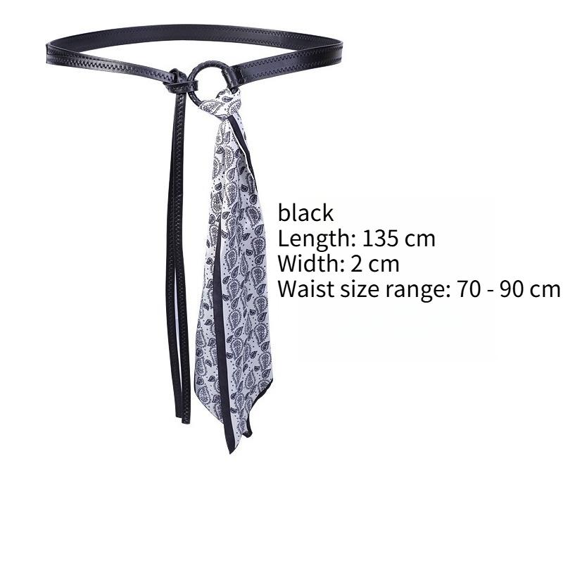 

1PC Silk Scarf Belt Accessories Women s Ribbon Belt Chain Belt Hip Hop Punk Vintage American Decor with Jeans Belt Red чёрный
