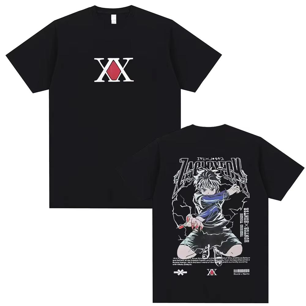 

Anime Hunter X Hunter Graphic Tshirt Killua Zoldyck Double Sided Print T Shirts Unisex Women Casual Crewneck Tshirts 4XL