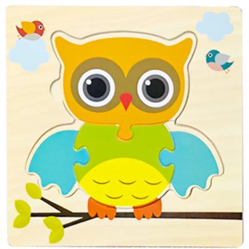 Non-Toxic Wooden 3D Puzzles Tangram Shapes Learning Educational Cartoon Animal Intelligence Jigsaw Toys For Children Gift
