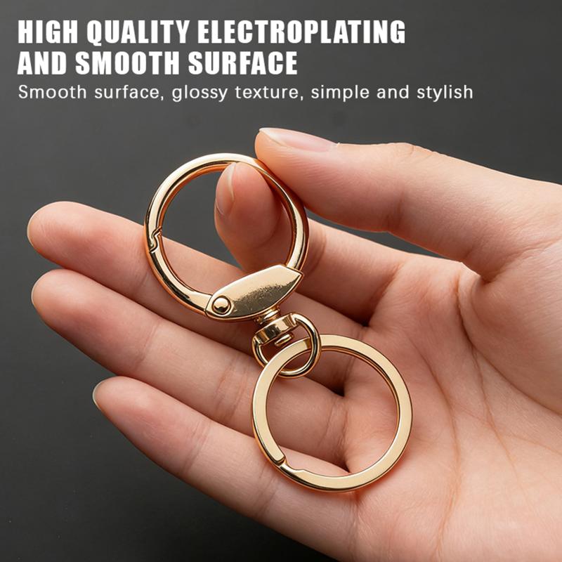 1PCS Double O Pening Swivel Keychain Clips Round Spring Clasp Hooks Snap Rings For Lanyards Crafts Camping Hiking Gift