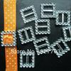 10 X Acrylic Square Buckle For Wedding Invitation Ribbon Slider