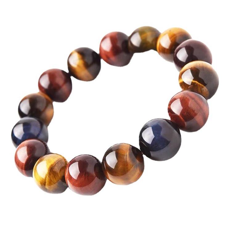 Fashion Jewelry Gemstone Natural Stone Beaded Mens and Womens Bracelets Tiger Eye Bracelet 17.5cm&6mm