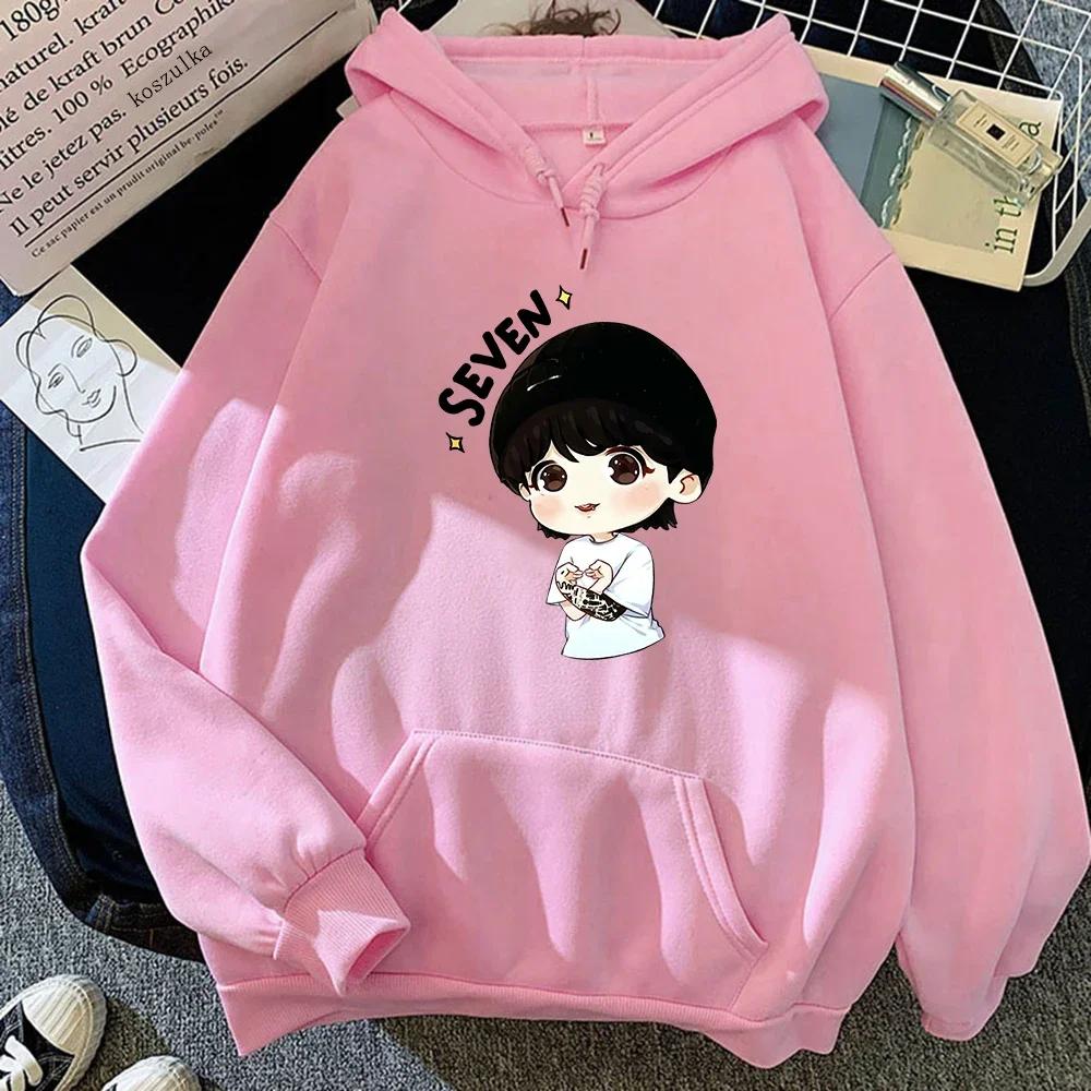 

JungKook Seven Hoodie Women Harajuku Aesthetic Funny Kawaii Hoodies Unisex Autumn Winter Casual Pullover Sweatshirts Tops XL