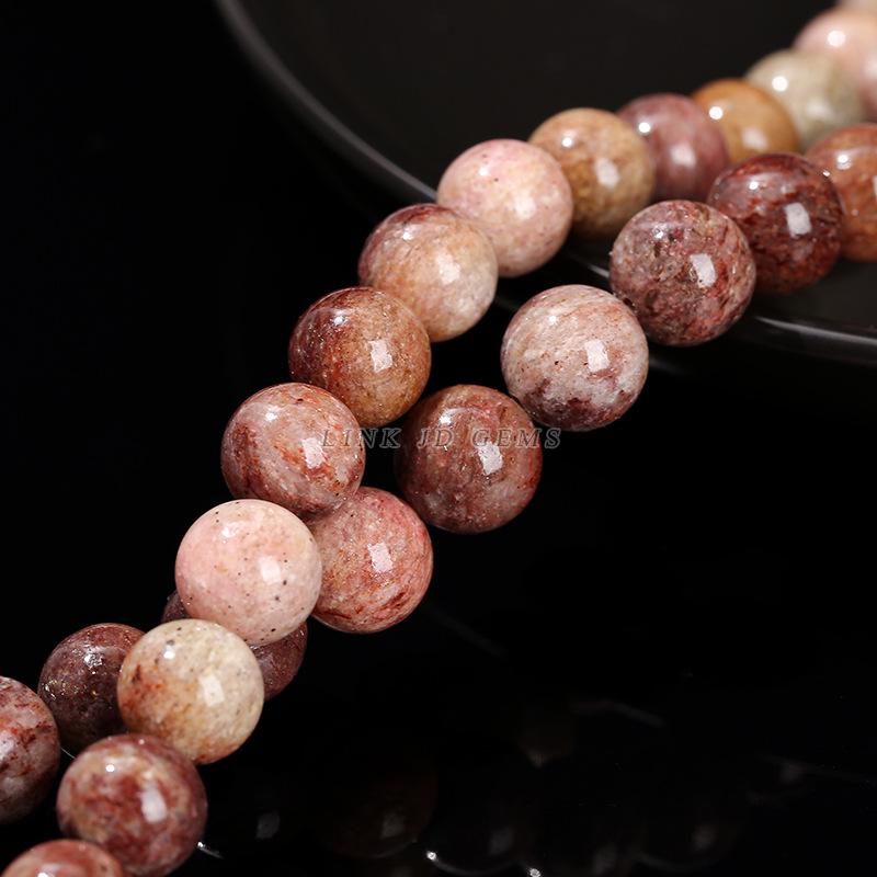 Jingde Jewelry Natural Dark Red Jasper Round Beads Bracelet - DIY Jewelry Accessories