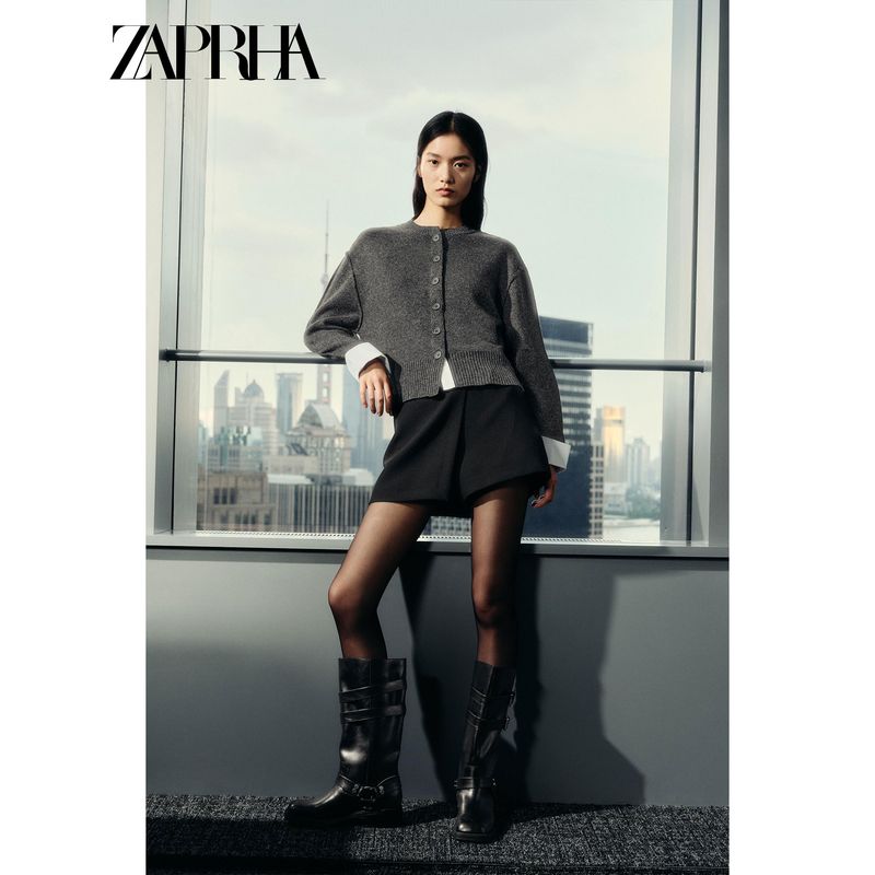 Zaprha 2025 Fall New Arrival Fashion Western Style Long Sleeve Patchwork Casual Knitting Outwear Female Cardigan 1957101