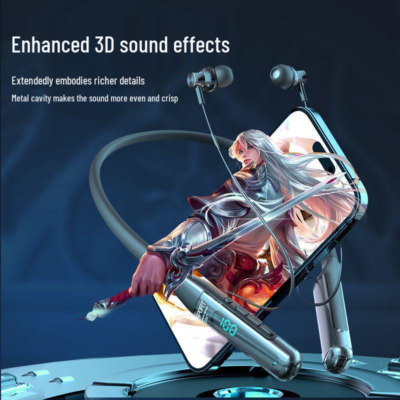 2025 Neck-Hanging Bluetooth Earphones: Long Battery Life, High Sound Quality, Sports Running In-Ear, Compatible with Apple and Huawei