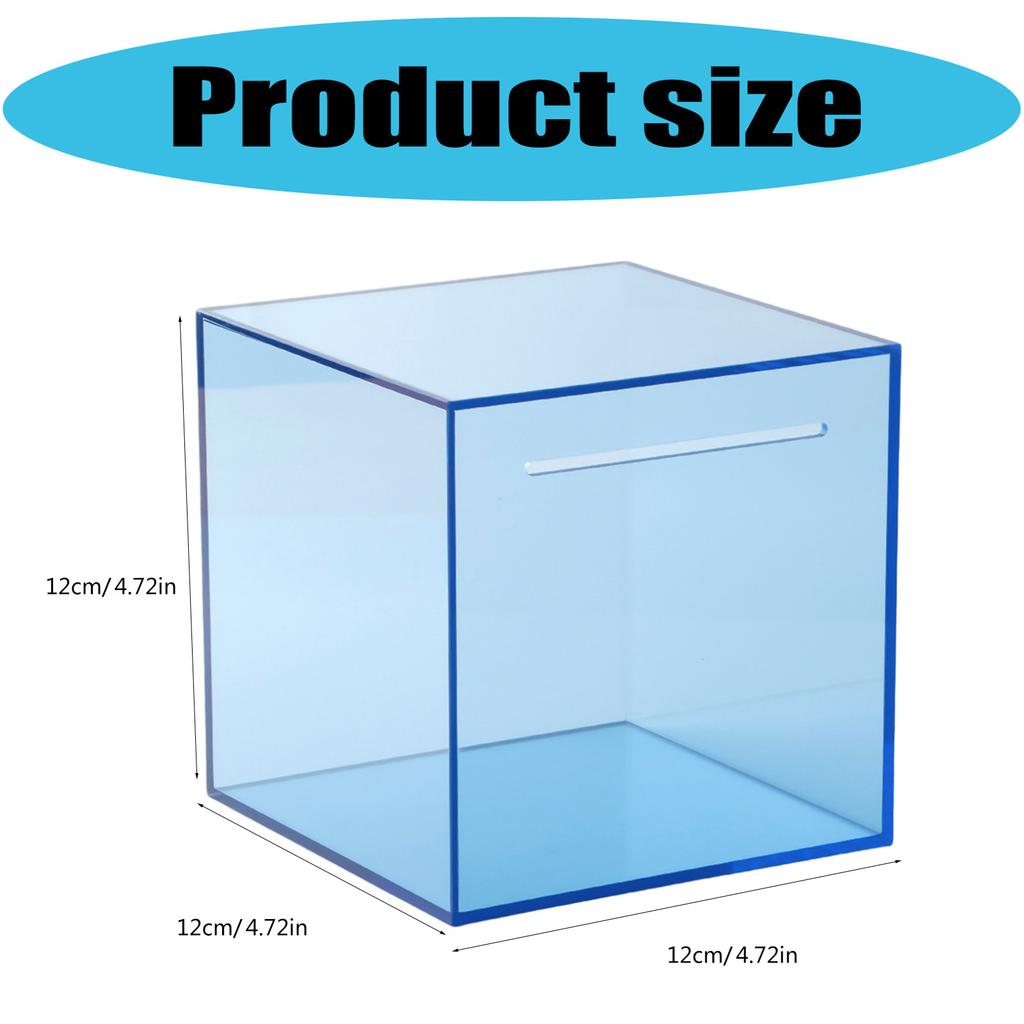 Acrylic Transparent Money Jar Clear View Savings Progress One Way Coin Slot Home Decoration
