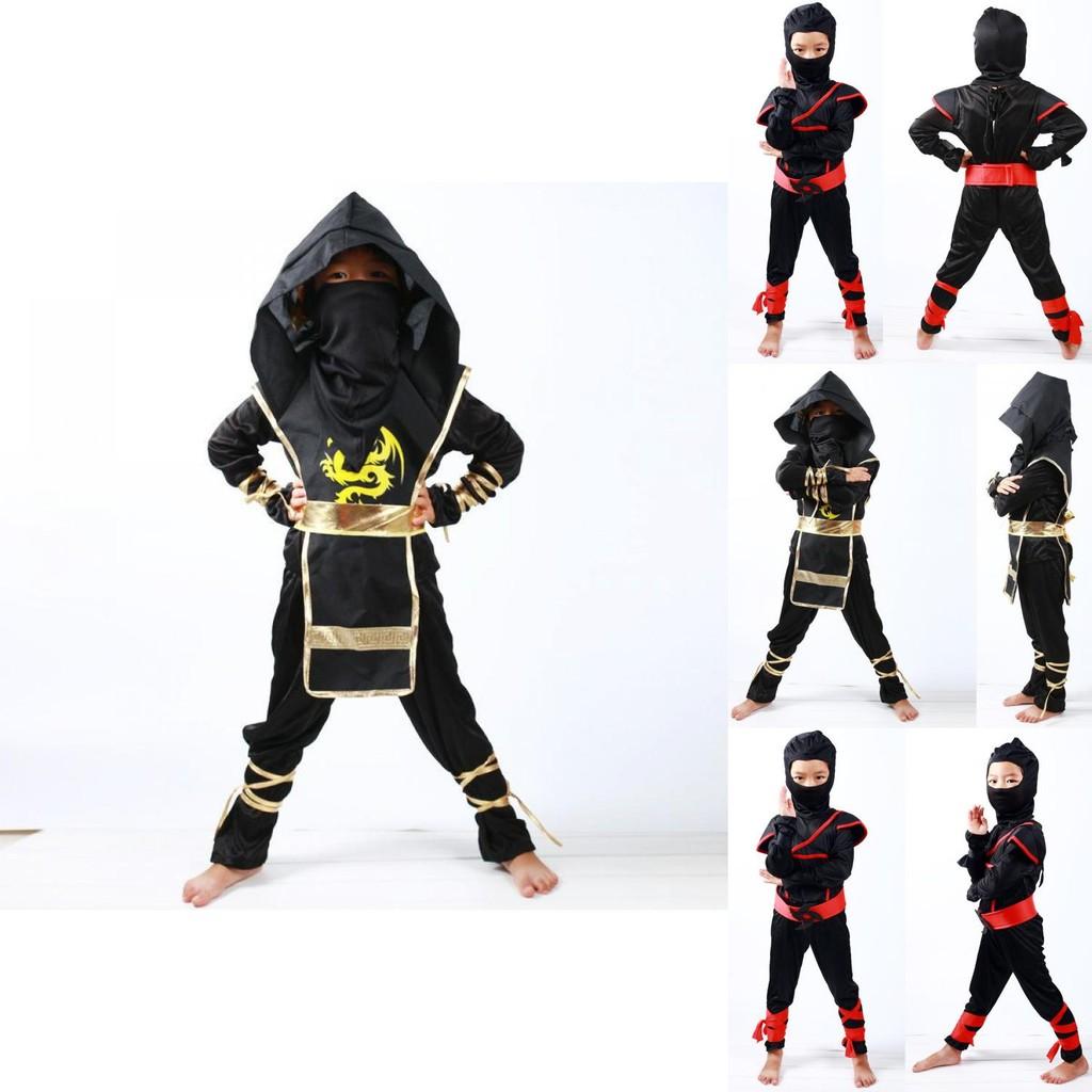 Authentic Japanese Warrior Boys Kids Ninja Assassin Fancy Dress Costume For Parties