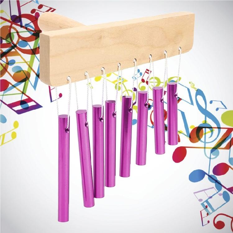 Hand Held Bar Chime Percussion Bells for Kids Toy 8 Tone Hand Bells with Knocker