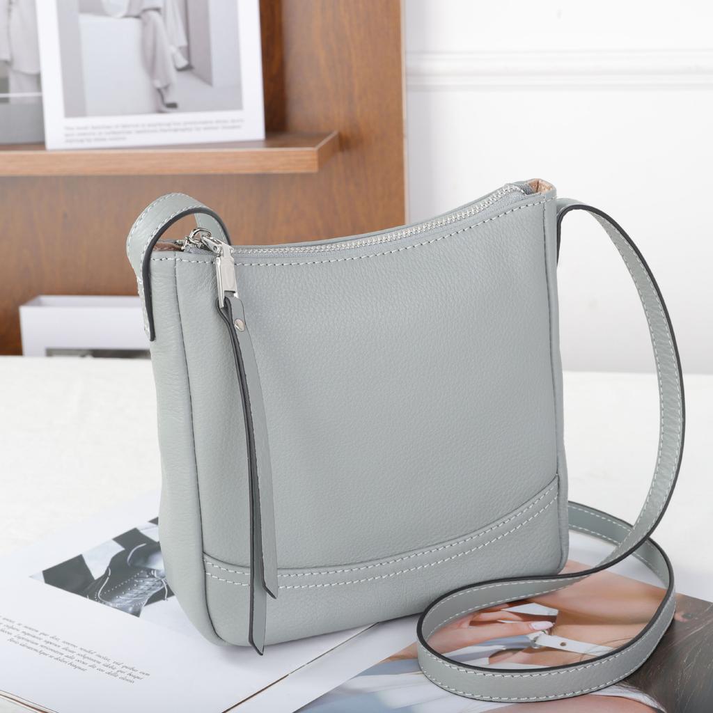 Cowhide Shoulder Messenger Women's Bag Women's Simple Practical School Commuter Bag Multi-compartment Soft