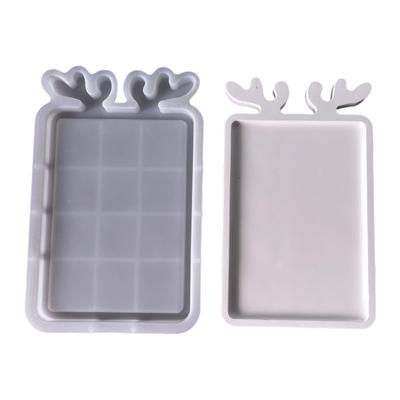 Christmas Tray Silicone Resin Mold Jewelry Plate Mold Epoxy Molds for Concrete Dish Storage Art Crafts Home Decorations