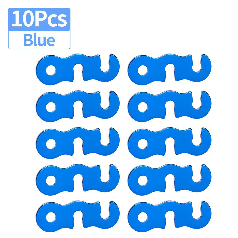

10 шт. Регулируемый комплект натяжителей для палаток для кемпинга, пряжка для шнура и веревки S-типа, крепежные аксессуары для палаток для кемпинга на открытом воздухе синий