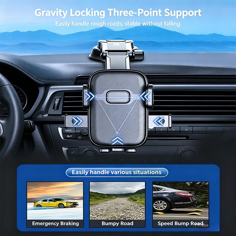 Suction Cup Car Phone Holder Dashboard Folding Stand 360° Multi-Angle Rotation Stable Mount for Horizontal & Vertical Navigation in Car