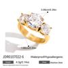 Niche high-end 18K gold, white zircon ring jewelry.