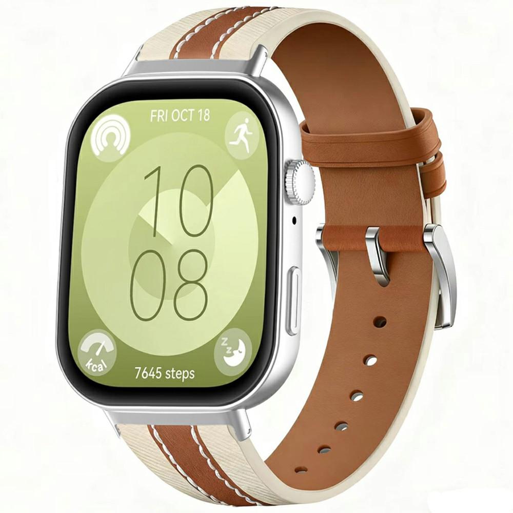 Color Matching Genuine Leather Strap for Huawei Watch Fit 4 Pro/4/3 Quick Release Watch Band