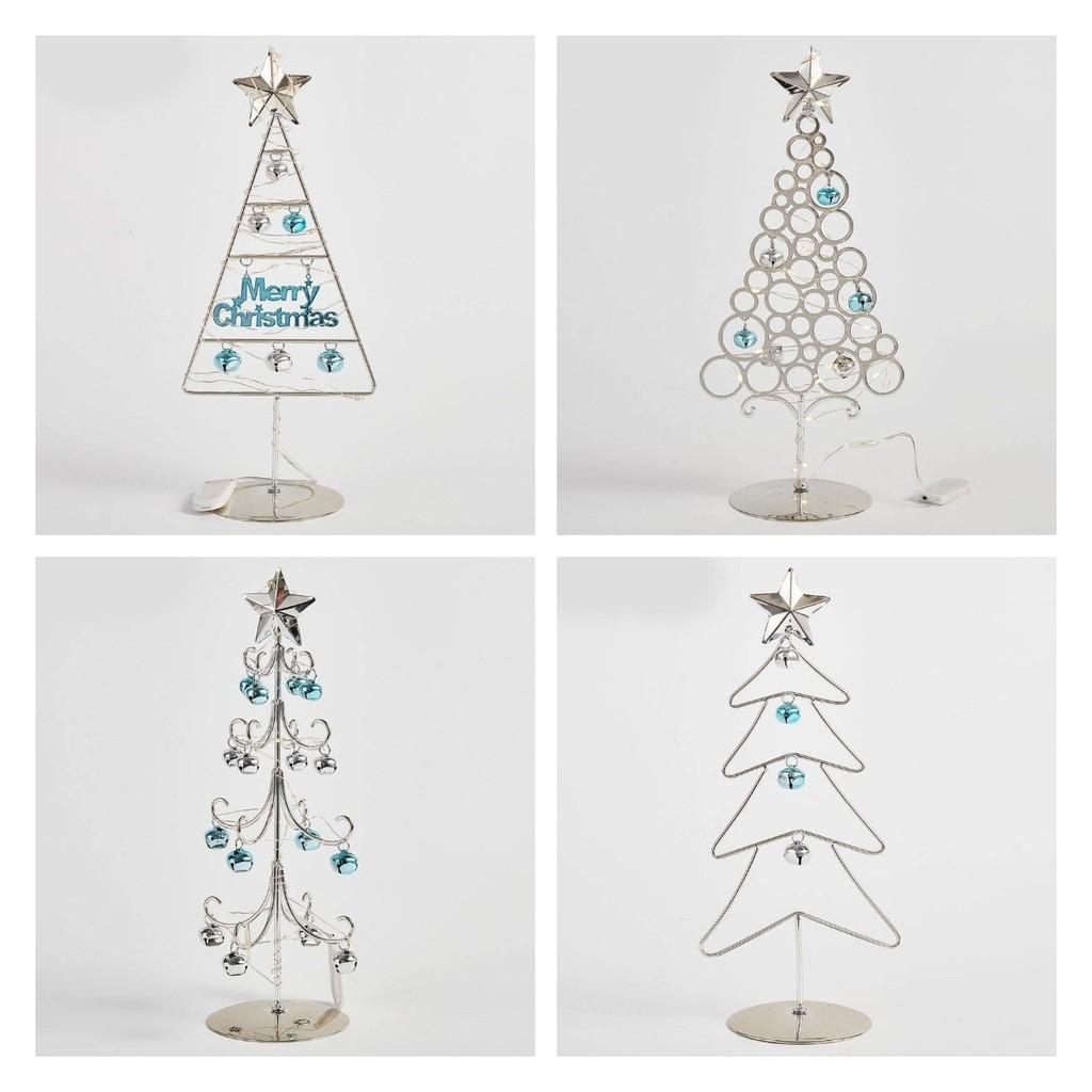 Iron Small Tabletop Christmas Tree Simulates Glowing Bell Decorations Trees