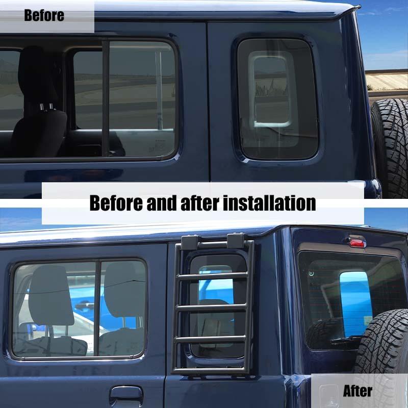 Car Metal Rear Window Extension Climbing Ladder Shelf Bracket For Suzuki Jimny 2019 Up 4-Door Version Exterior Accessories (Left)