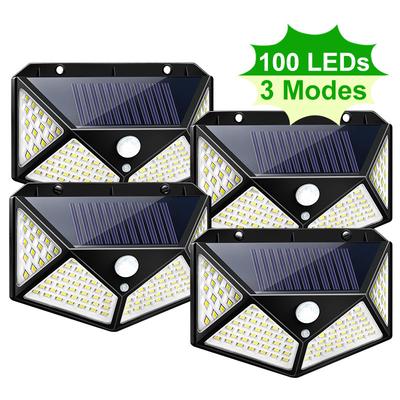 1 tk 100 LED-i päikesevalgustiga päikesevalgustiga päikesevalgus, veekindel PIR liikumisanduriga tänavavalgusti aiakaunistuseks
