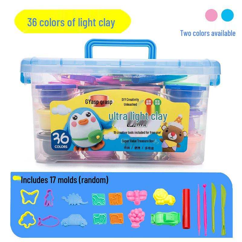 Odorless Colored Clay for Kids - Available In 12, 24, or 36 Colors, Perfect for DIY Play and Kindergarten Projects.