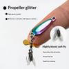 5Pcs Fly Spinning Propeller Metal Sequins Insect Soft Bait Micro Fishing Flies Fly Fishing Hook Trout Bass Fishing Lure Baits