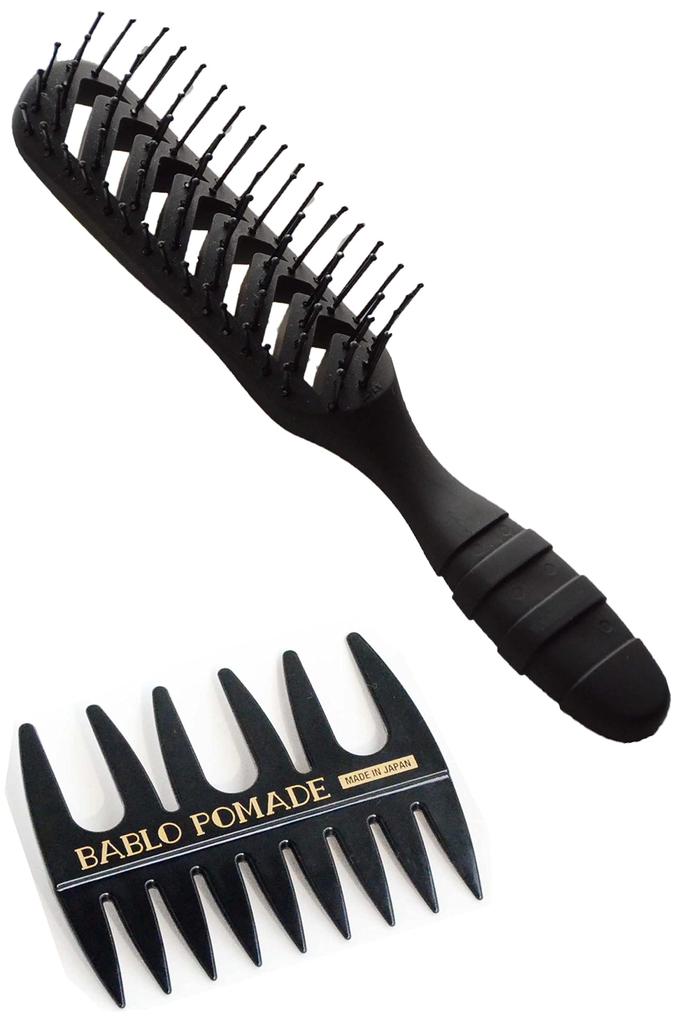 BABLO POMADE Hair Brush for Skeleton Brush Mesh Comb Skeleton Brush Men, & (Black), Comb,