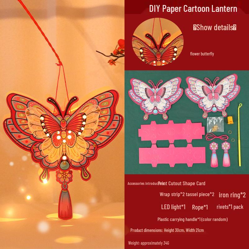 Children's DIY Luminous Rabbit & Flower Lantern Kit for Mid-Autumn Festival