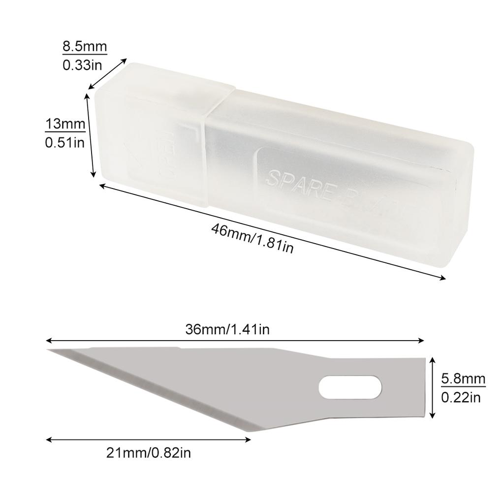 5pcs 11# Bits Stainless Steel Engraving  Bits Metal Bits Wood Carving Bits Replacement Surgical Scalpel Craft Tool