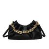 Autumn new fashionable gold chain single shoulder armpit bag pleated bag simple portable oblique span women's bag