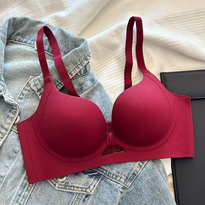 2025 Red Bridal Push-Up Bra: Anti-Sag Lift for Small Chest