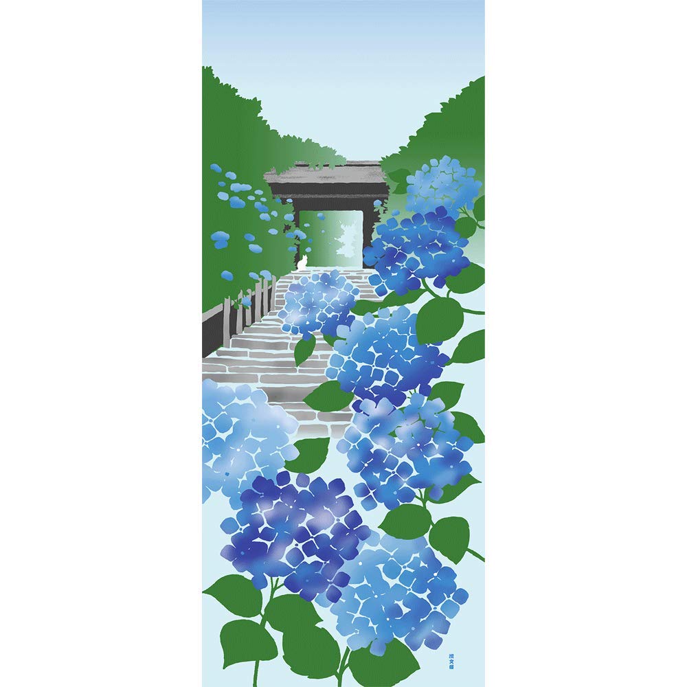 

Hamamonyo Picture Tenugui Гортензия Story Blue синий