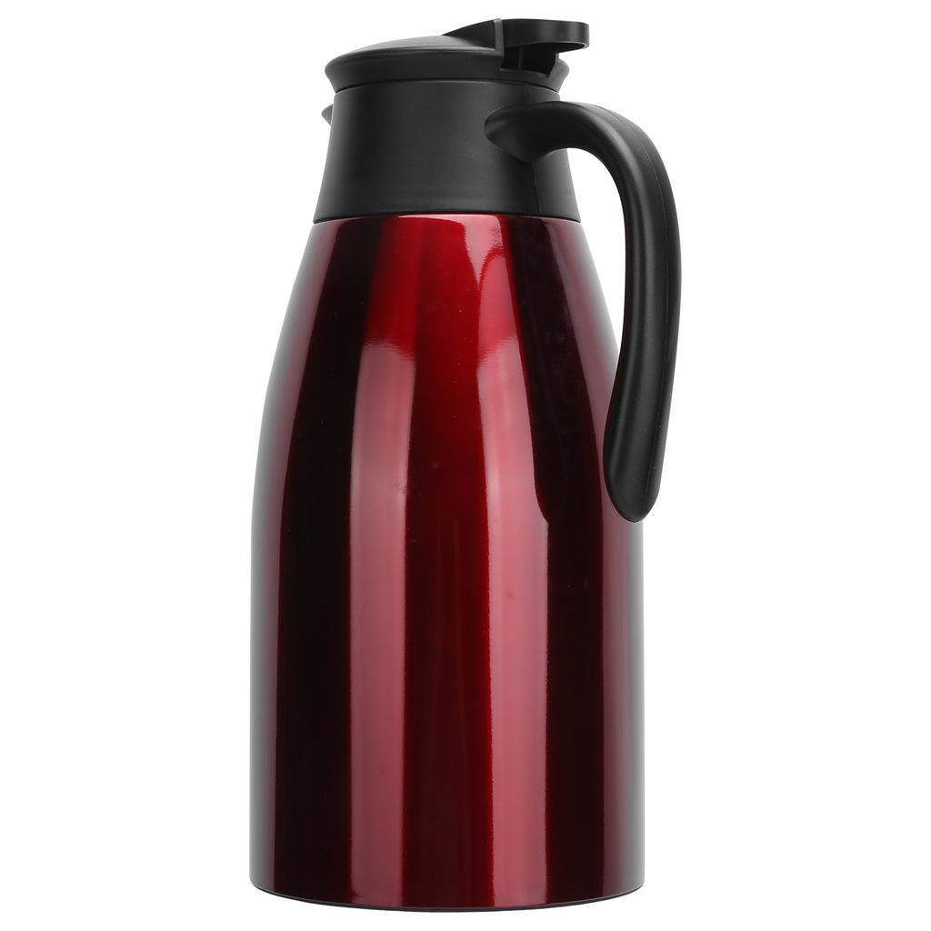 2L Isolierkanne Edelstahl Vakuum Thermokessel Krug für Zuhause Büro ReiseRot