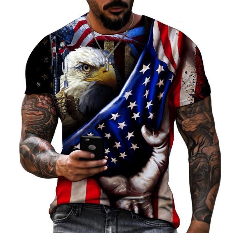 Men Women T-Shirts Star and Stripes Flag Digital Printing Graphic Tees