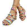 Mode Mode Dicksohlige Damenschuhe 2025Sommer Neu Strand Bunt Absätze und Zehenfrei Damen Sandalen Rutschfest Damen Sandalen