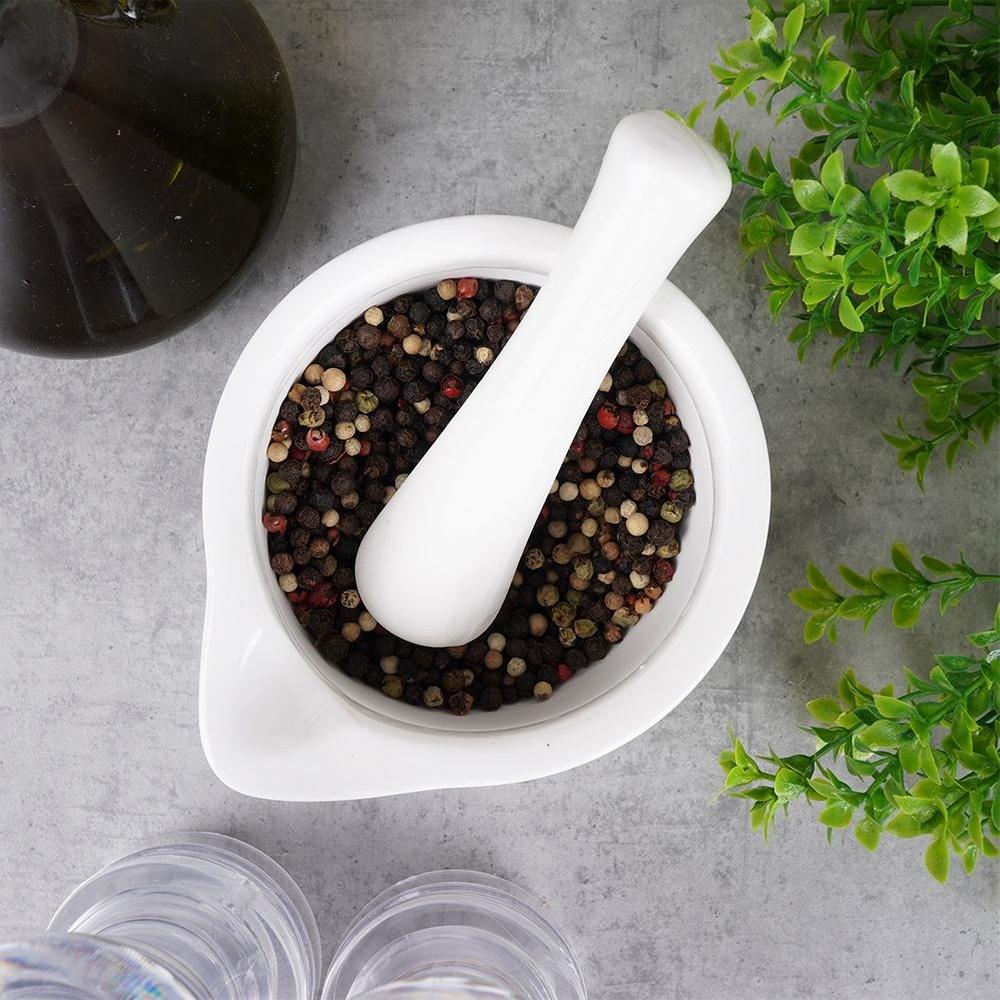 White Porcelain Spice Mortar and Pestle