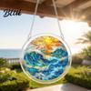 Garden Decorative Suncatcher Acrylic Puzzle Suncatcher Stained Glass Style Window Hanging Sun Catcher Panel DIY Colorful Art Jigsaw for Home Decor