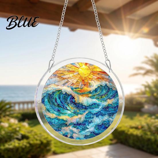 Garden Decorative Suncatcher Acrylic Puzzle Suncatcher Stained Glass Style Window Hanging Sun Catcher Panel DIY Colorful Art Jigsaw for Home Decor