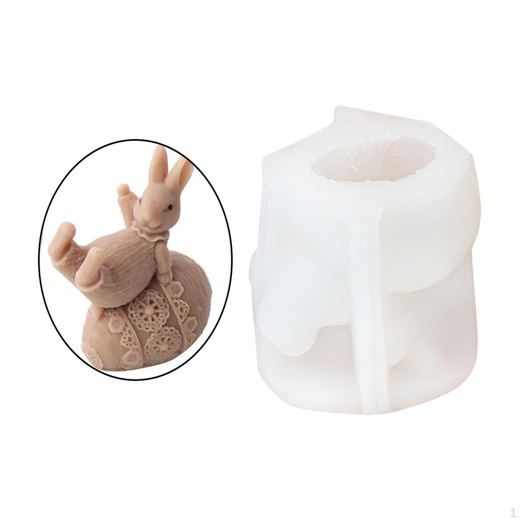 Easter Bunny Egg Candle Model Epoxy Resin Casting Handmade Soap for Home Decor