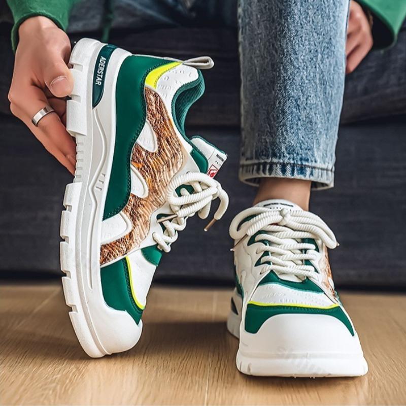 Fashion Men Shoes 2025 New Spring Fashion Trend Niche Design Breathable Thick Soled Flat Shoes Sports Comfortable Casual Chunky Sneakers