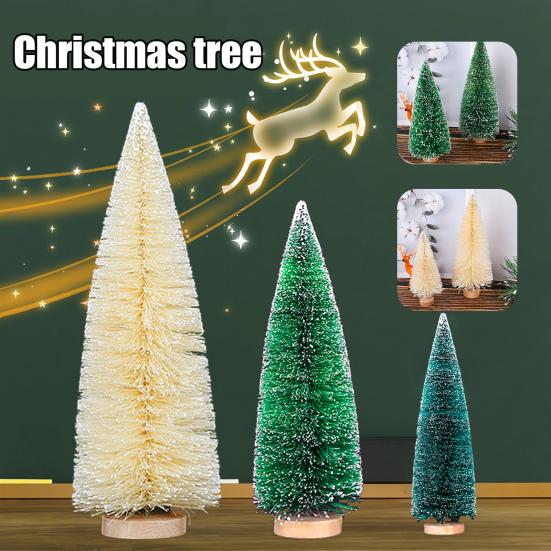 3Pcs Artificial Mini Christmas Tree Set with Snow Frosted Tips 3.5-15cm