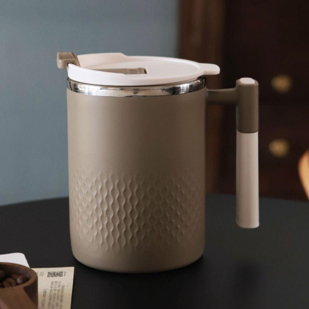 

450ML Coffee Mug with Lid Milk Mug Drinkware Insulated Water Cups Tea серый