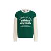 adidas Originals Alphabet Embroidery Spliced Contrast Rib-Knit Sweater Unisex Sweater Forest-Green IW6288